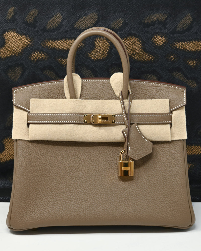 Hermès | Sacs à Main Birkin 25 Togo Etoupe Gold Hardware - BRAND NEW