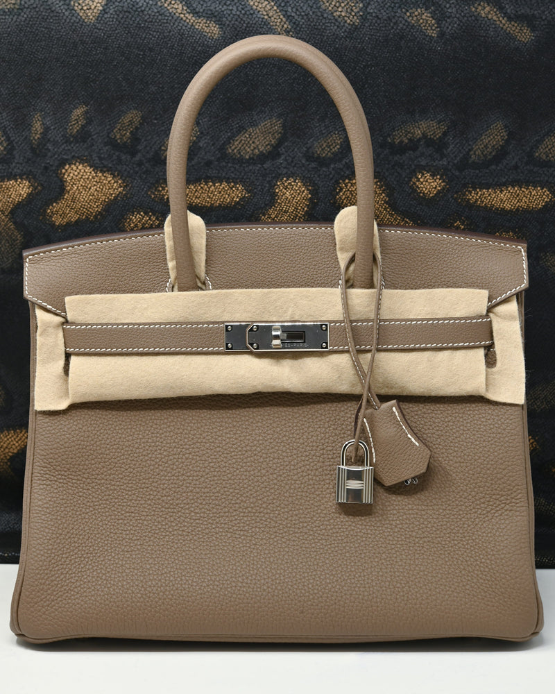 Hermès | Sacs à Main Birkin 30 Togo Etoupe Palladium Hardware - BRAND NEW