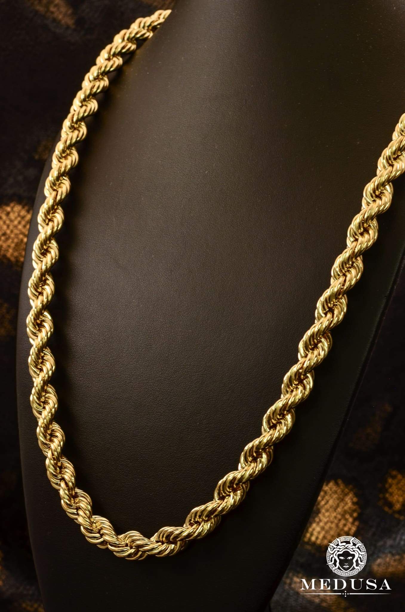10K Gold Chain, 4mm Rope Diamond Cut Chain