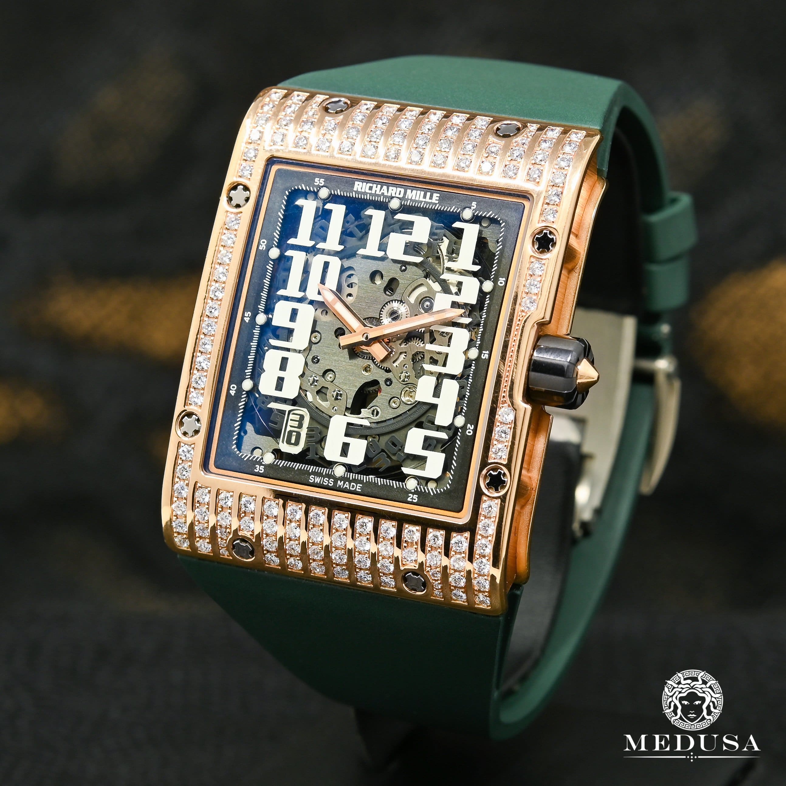 50mm Richard Mille Rose Gold Factory Diamond RM016