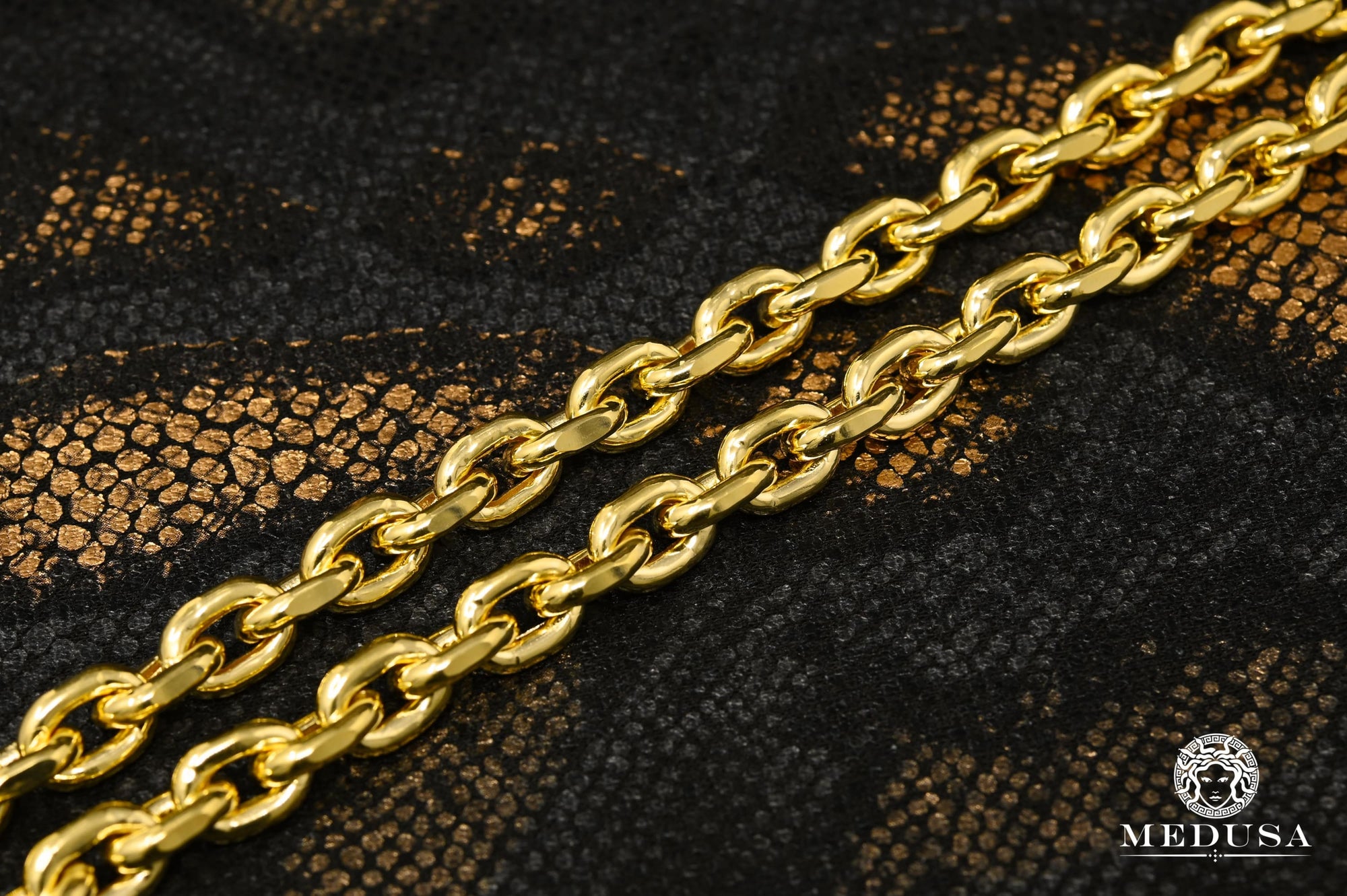 10K gold chain 8mm Hermes Link chain Medusa jewelry