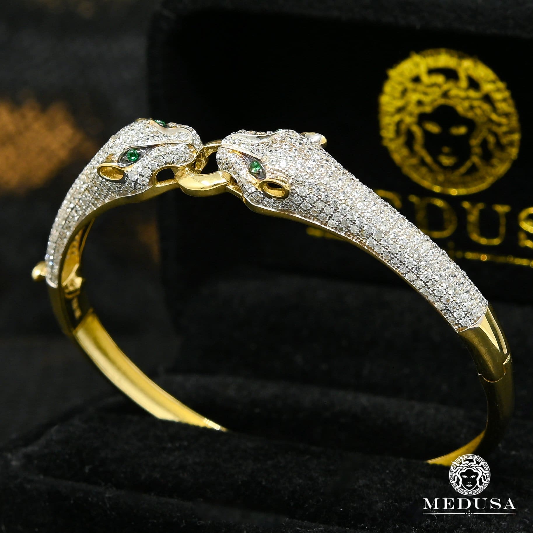 10K Gold Rigid Bracelet | Women's Bracelet Bangle X9 - Tiger Yellow Gold