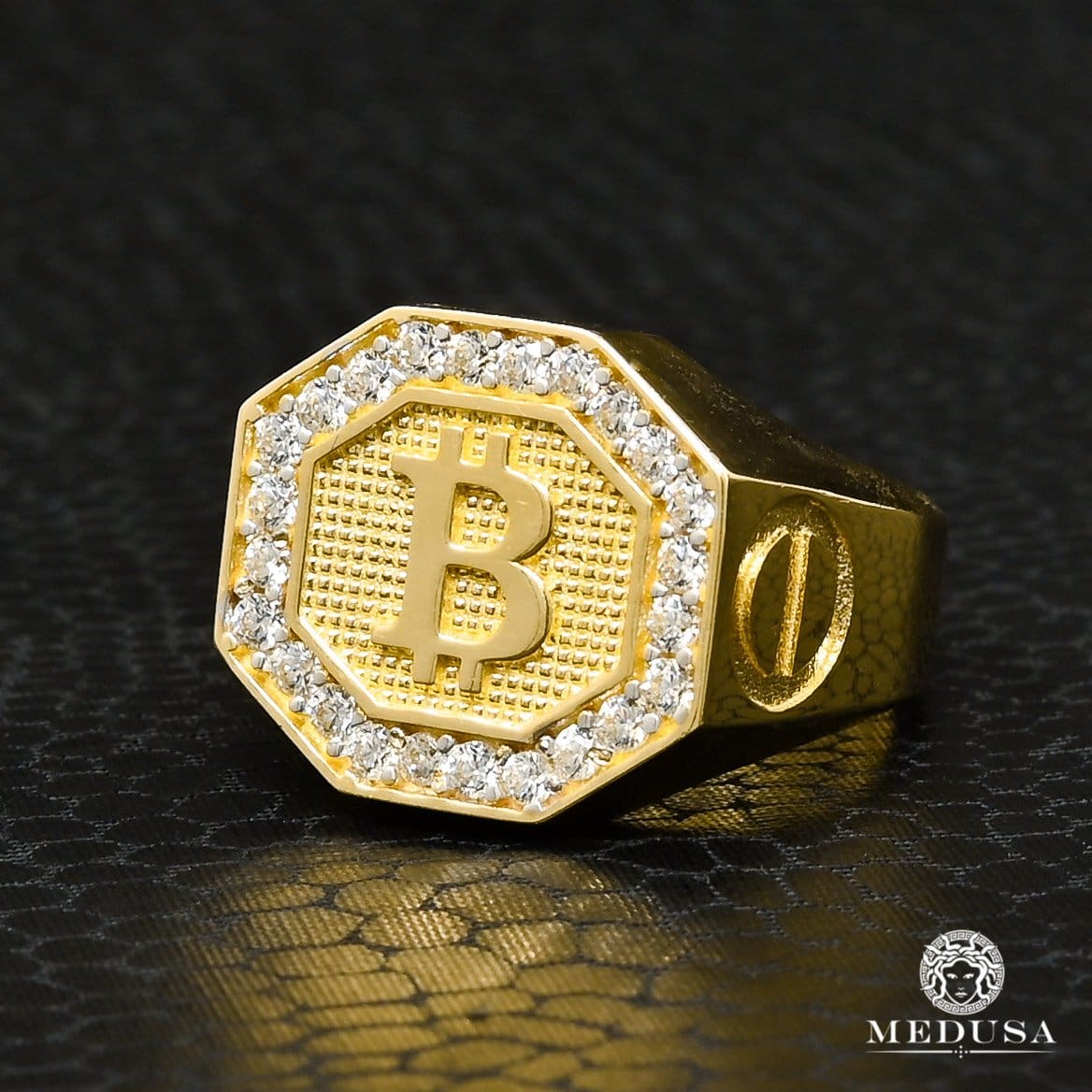 10K Gold Ring | Men's Ring Bitcoin H1 Yellow Gold