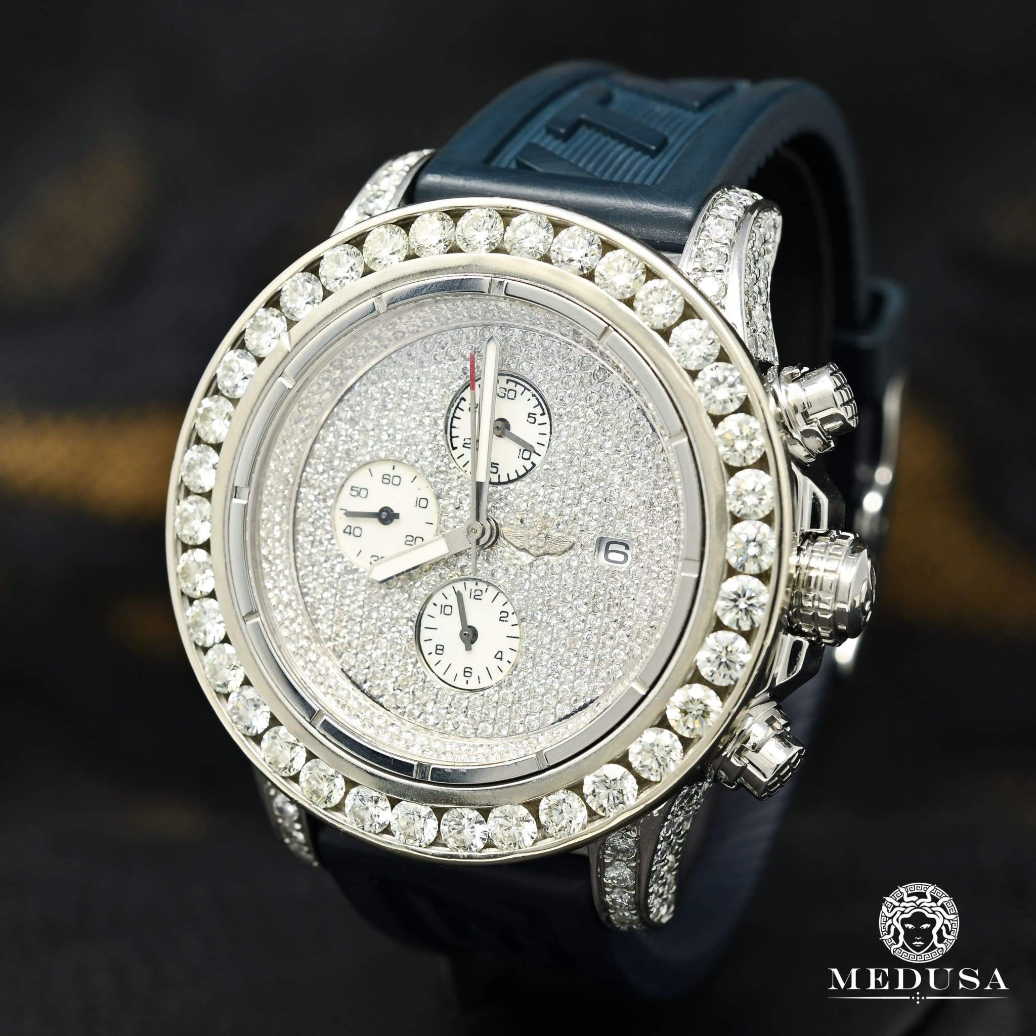 Iced out breitling on sale watch