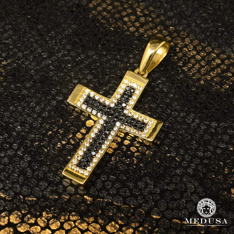 Pendentif en Or 10K | Pendentif Croix Crystal X17 Or Jaune