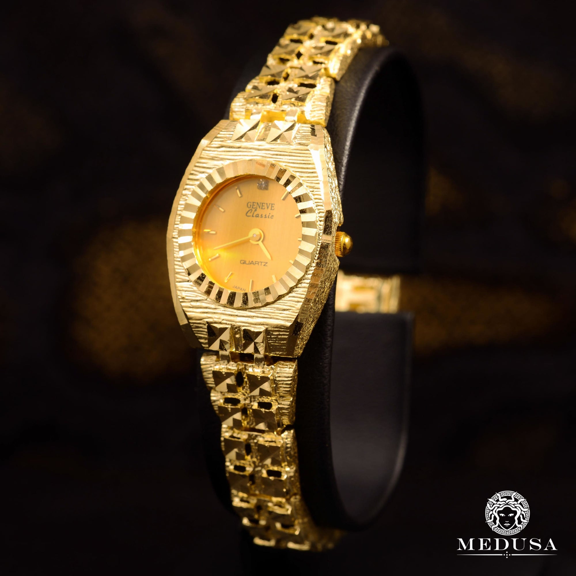 Montre en Or 10K | Montre Femme Genève F2 - Nugget Or Jaune