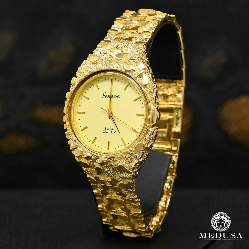 Gold watch 10K Geneva H4 Nugget Men s Watch Medusa jewelry