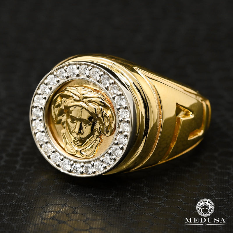 Diamond Designer Medusa Ring .25 CTW Round Cut 10K Yellow Gold – Exotic  Diamonds