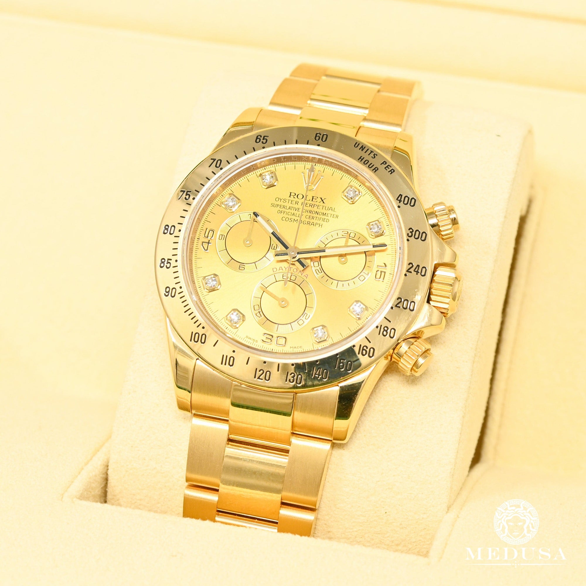 Rolex watch Rolex Cosmograph Daytona 40mm Champagne Gold Men s Watch Medusa jewelry