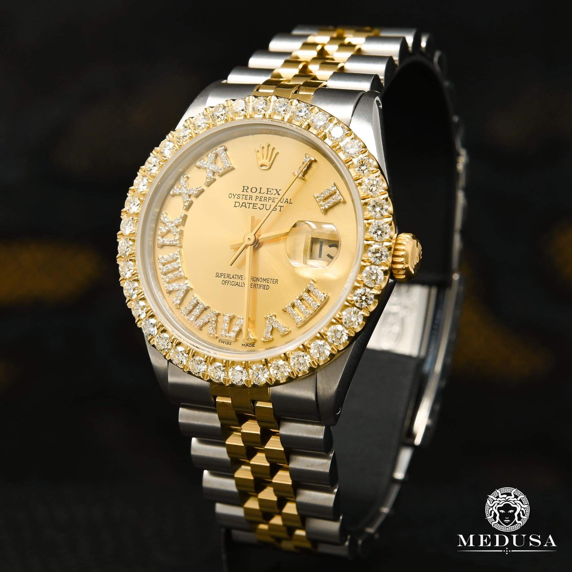 Rolex watch | Rolex Datejust Men's Watch 36mm - Gold Roman Numeral 2 Tone Gold