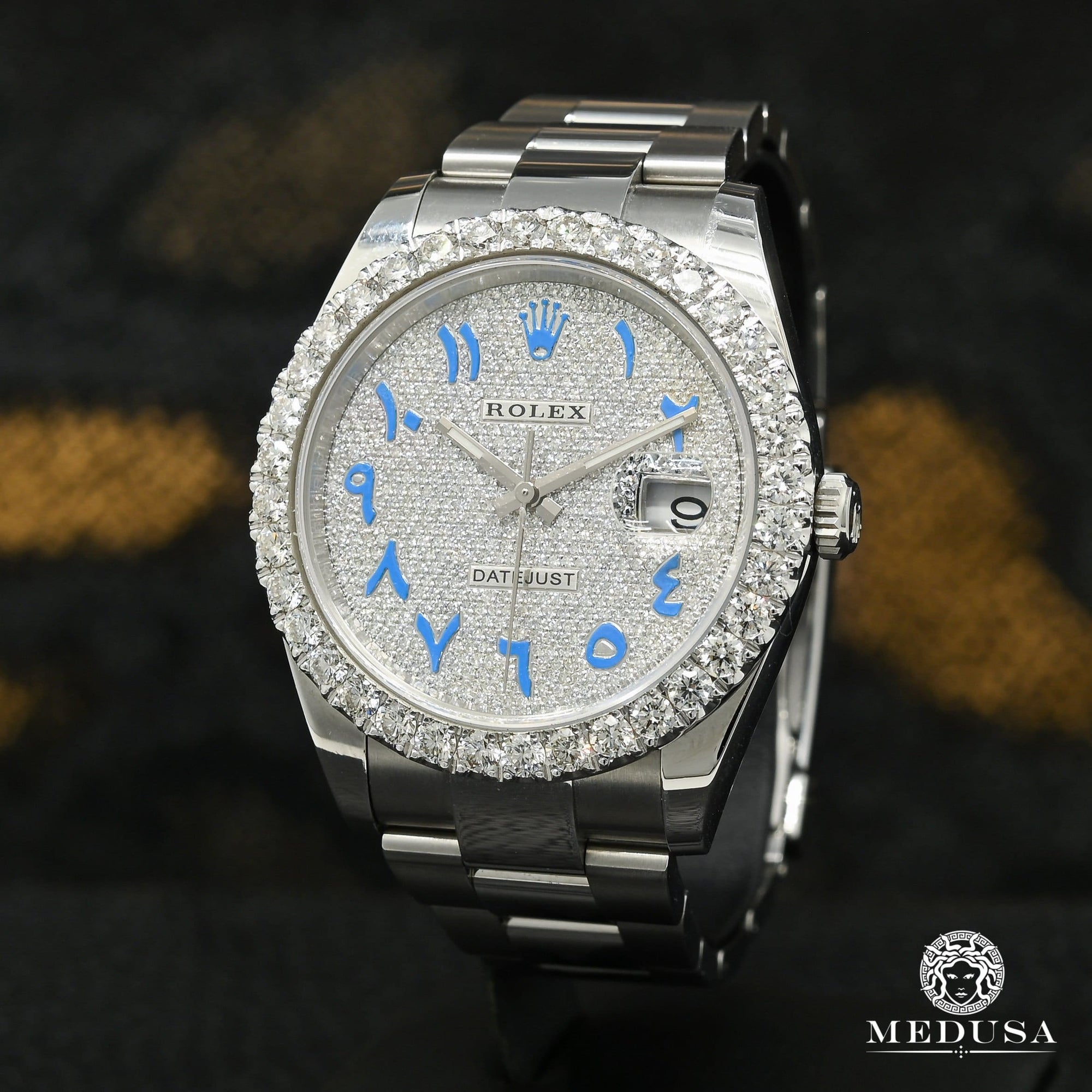 Montre Rolex | Montre Homme Rolex Datejust 41mm - Blue Arabic Iced Stainless