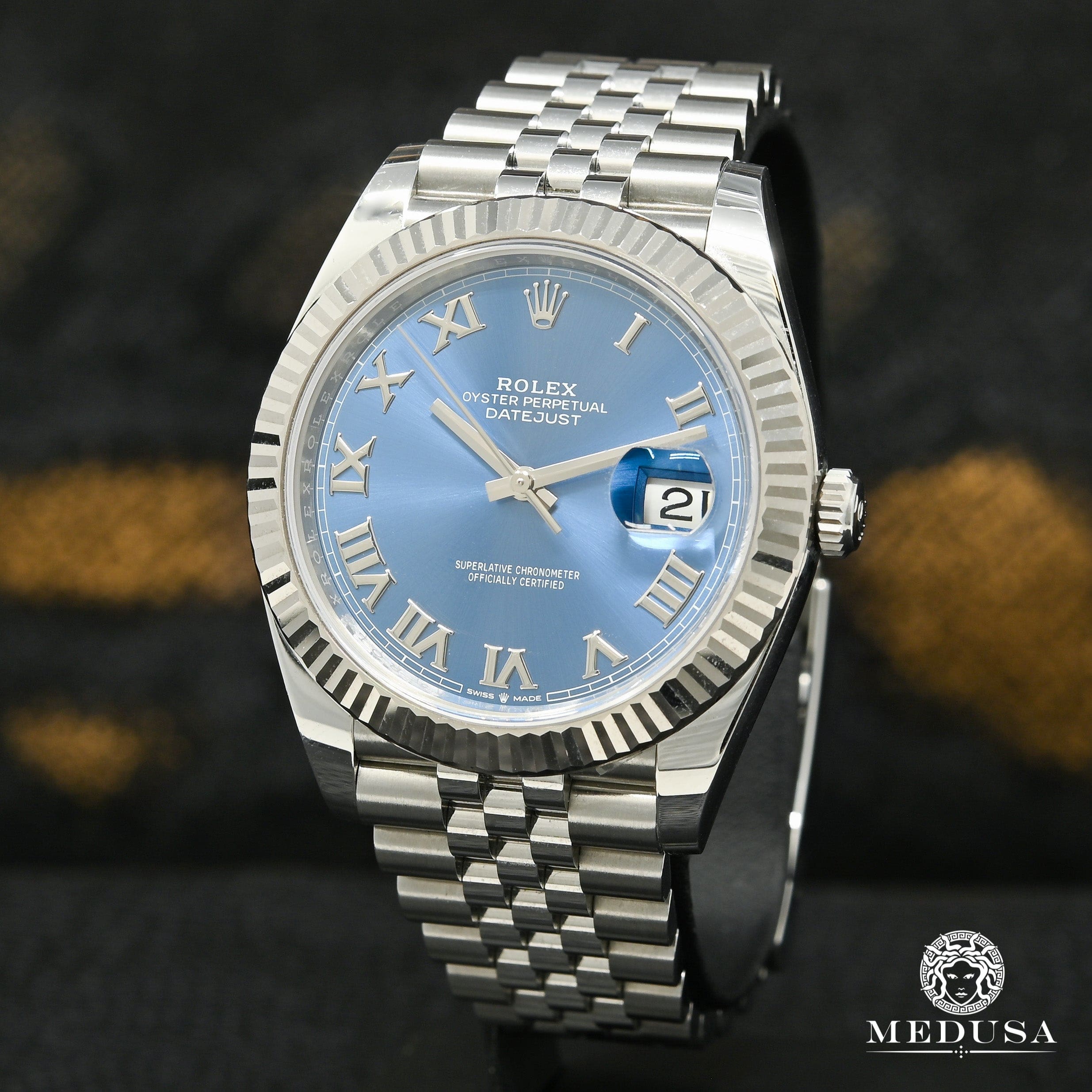 Rolex datejust blue jubilee hot sale