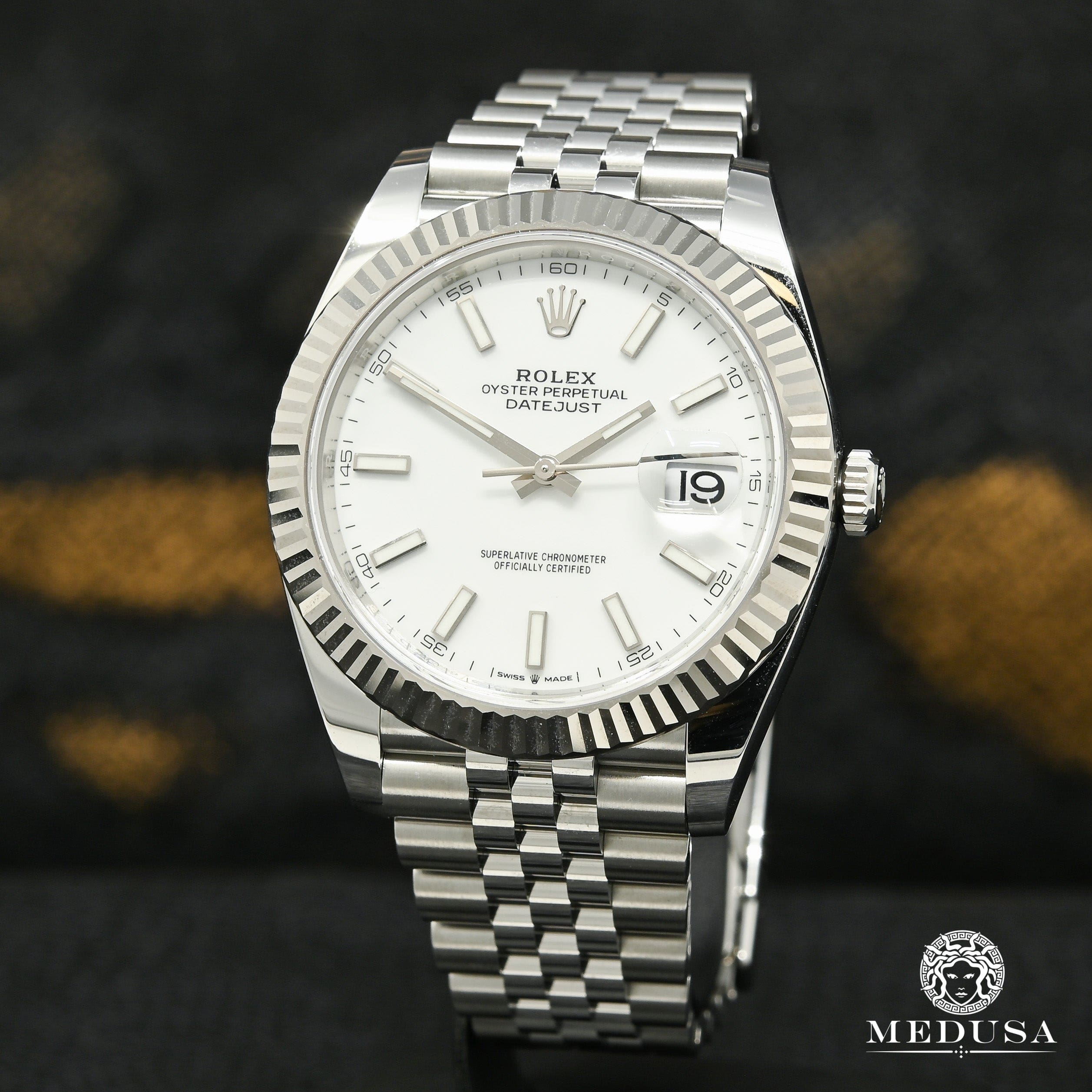 Rolex Datejust 41mm Fluted Jubilee White