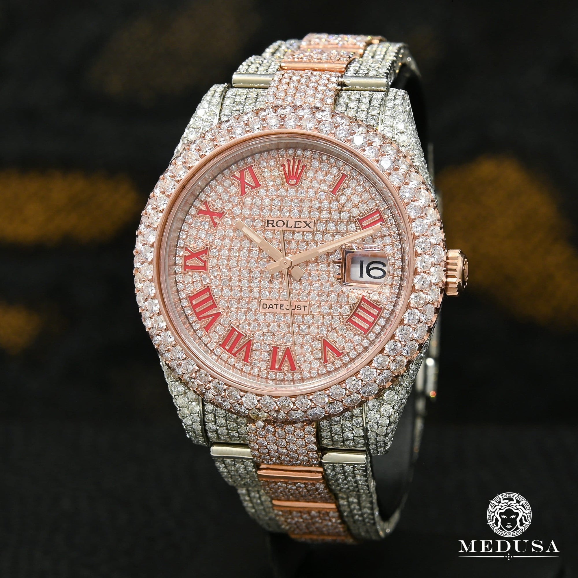 Montre Rolex | Montre Homme Rolex Datejust 41mm - Full Honeycomb Everose Or Rose 2 Tons