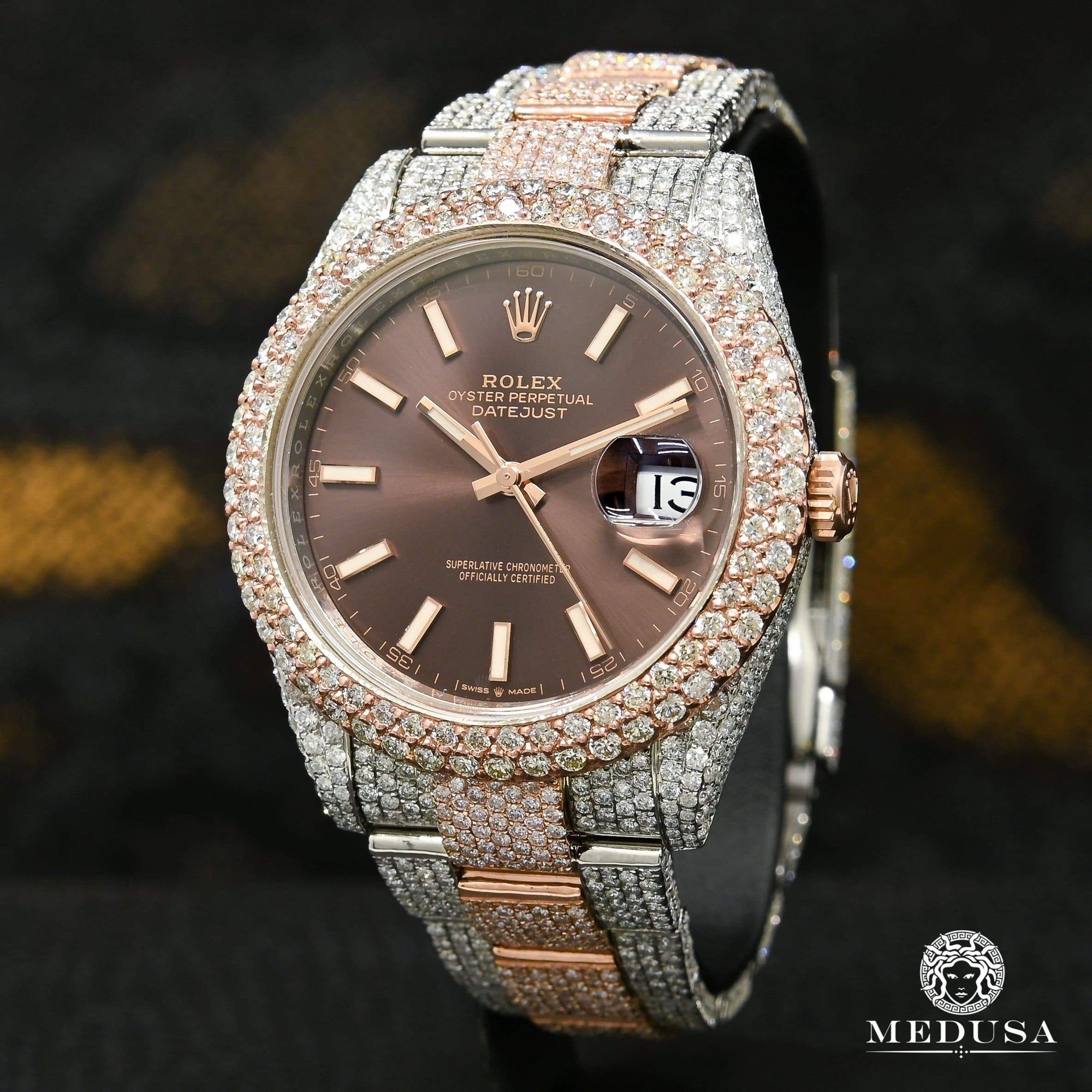 Montre Rolex | Montre Homme Rolex Datejust 41mm - Honeycomb Everose Or Rose 2 Tons