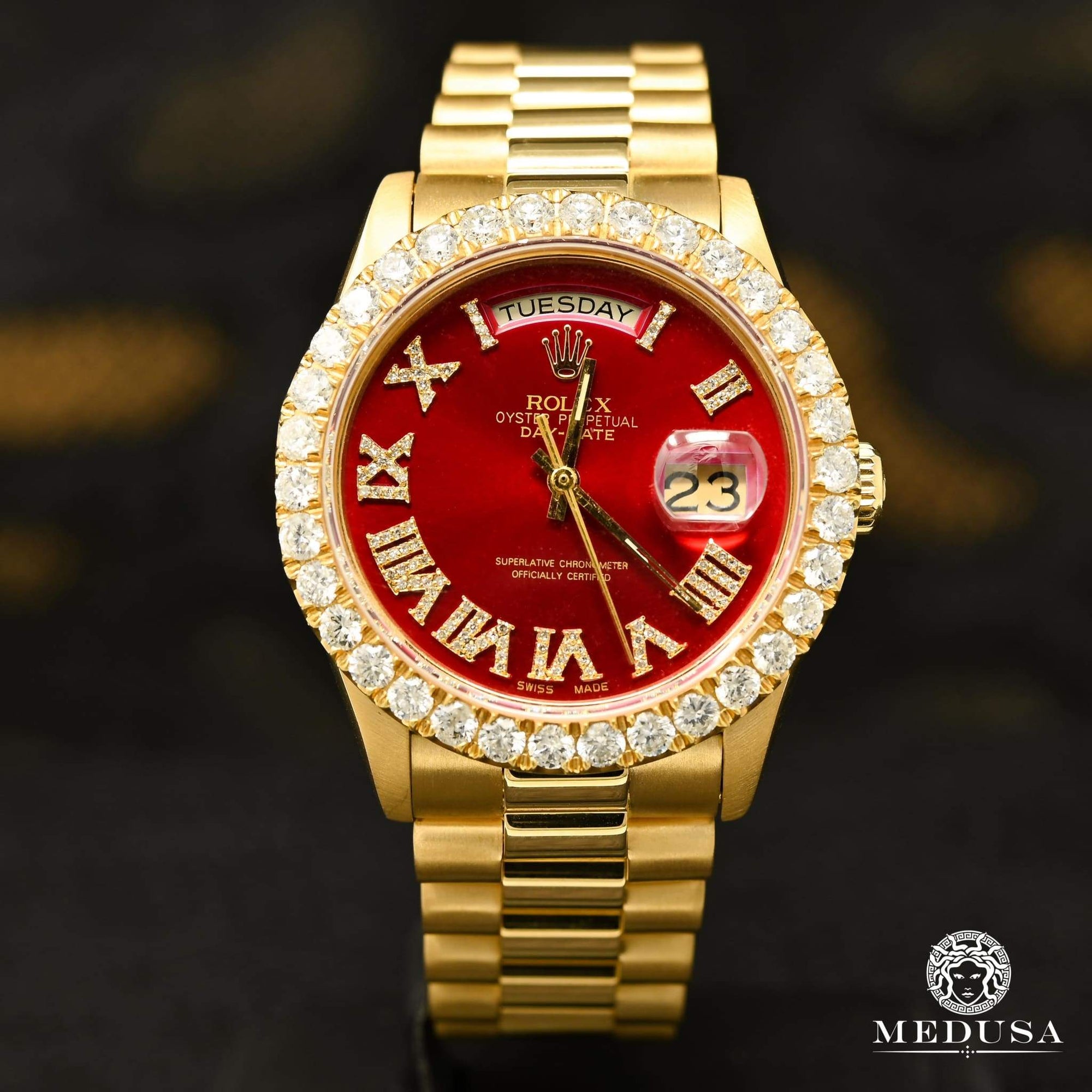 Rolex President Day Date 36mm Roman Red