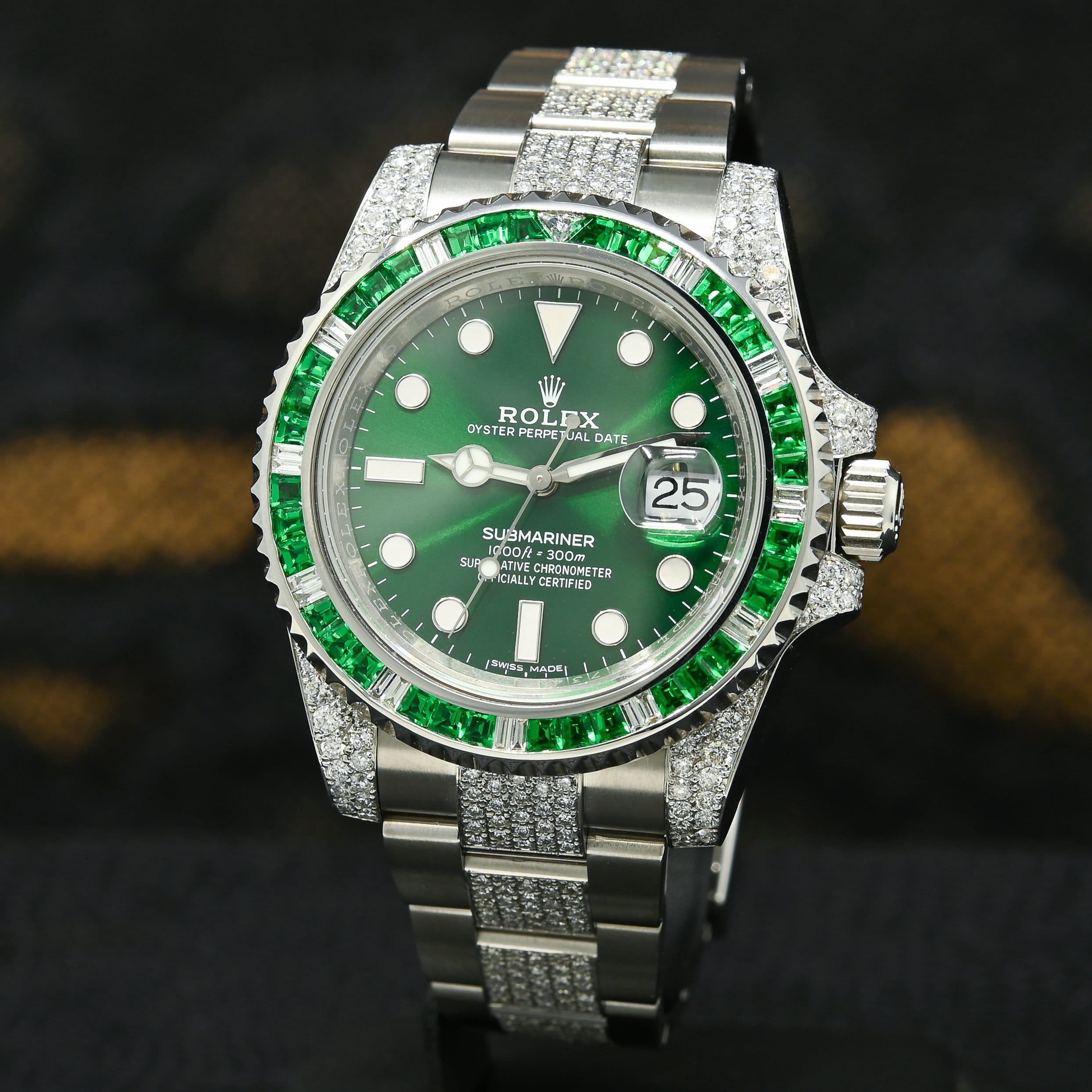 Rolex Submariner 40mm Hulk Iced Emerald