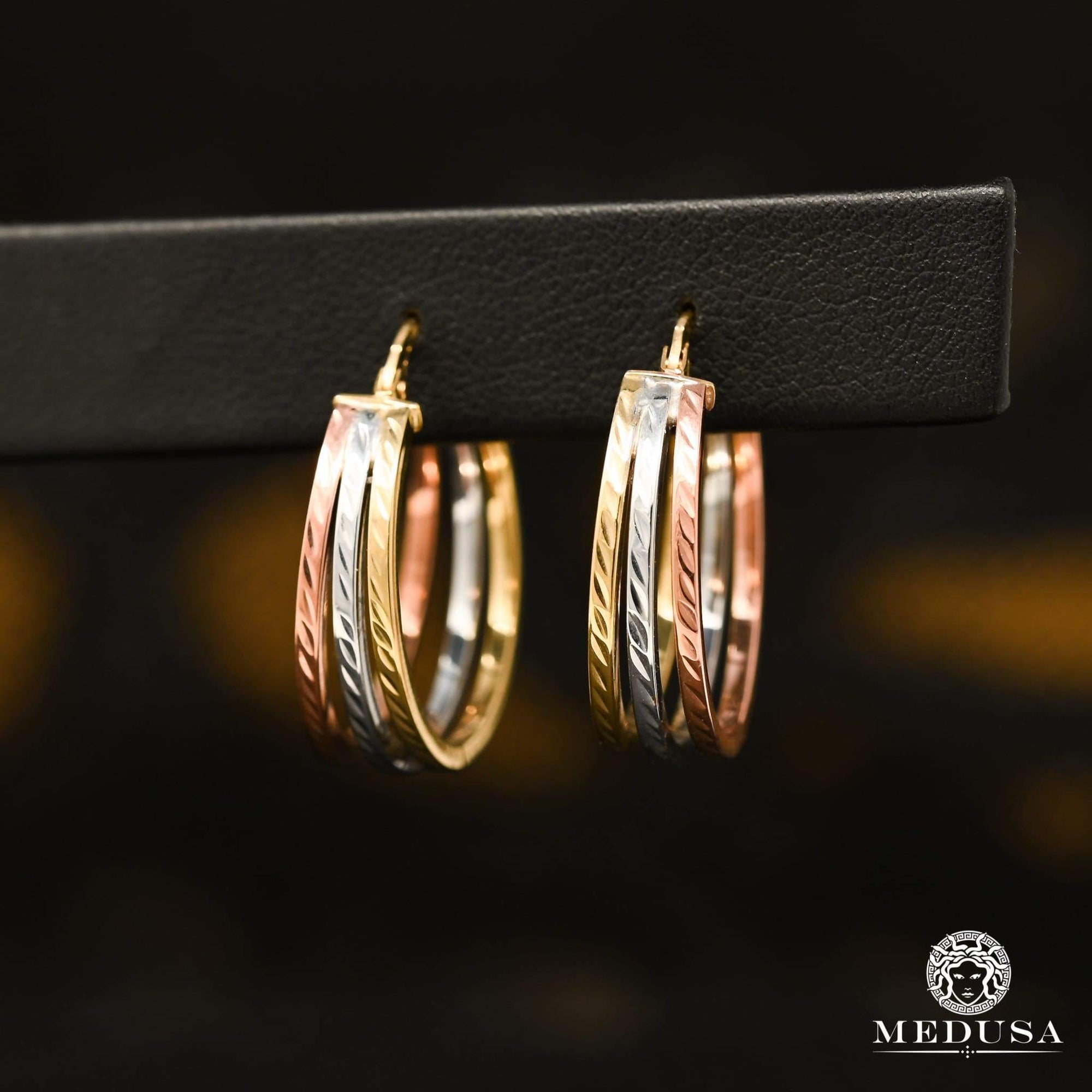 10K Gold Rings | Round Earrings F21 Gold 3 Tones / 24mm