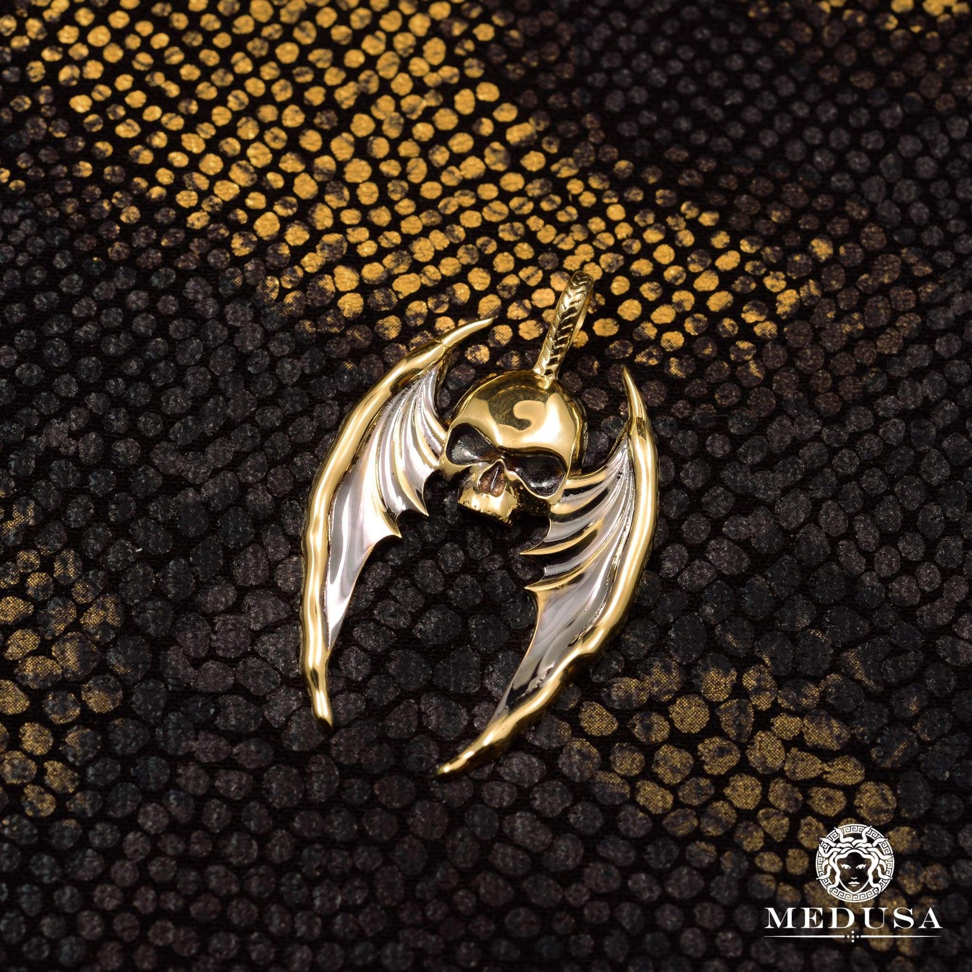 10K Gold Pendant | Divers Skull X4 Yellow Gold Pendant