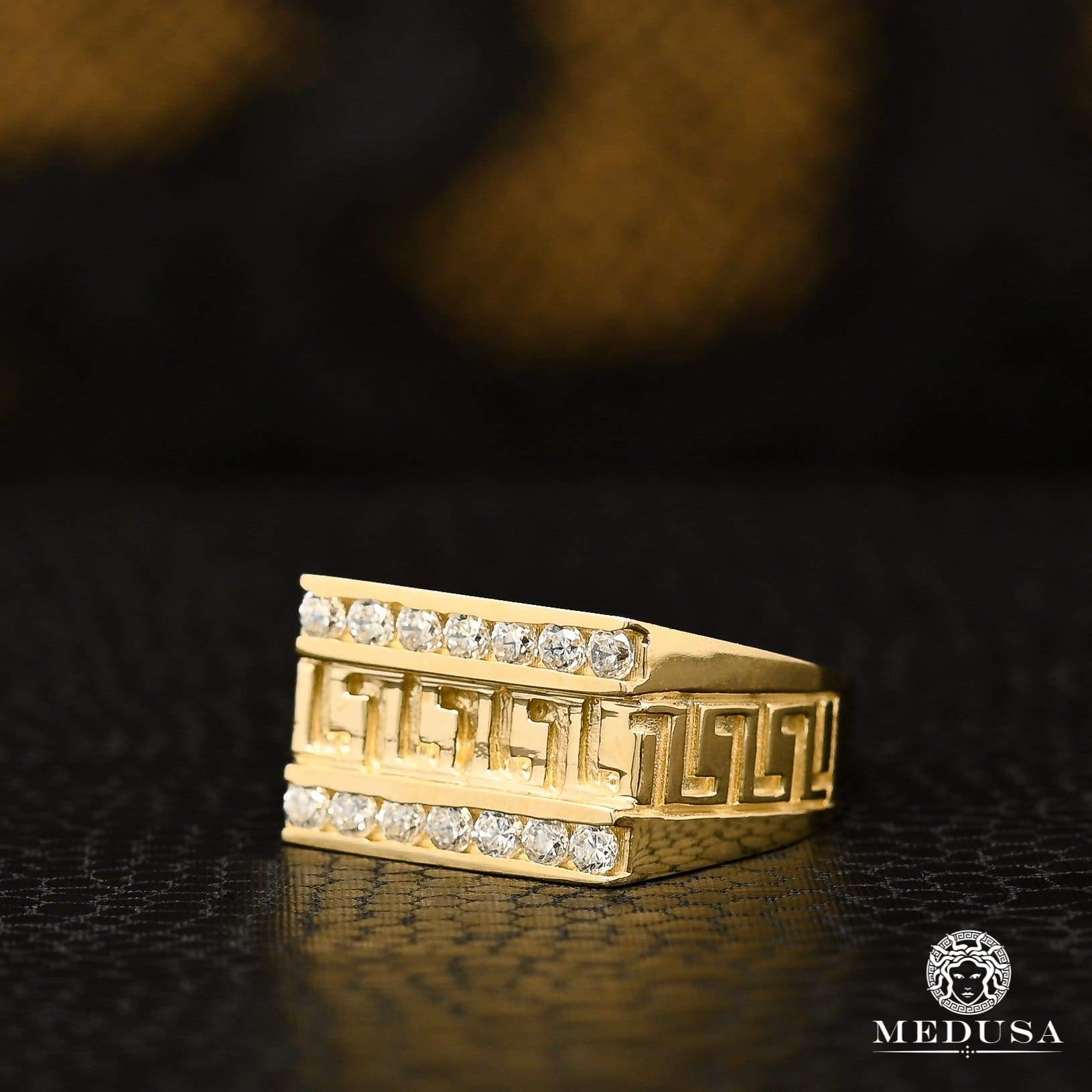 10K Gold Ring | Men's Ring Square H31 Yellow Gold