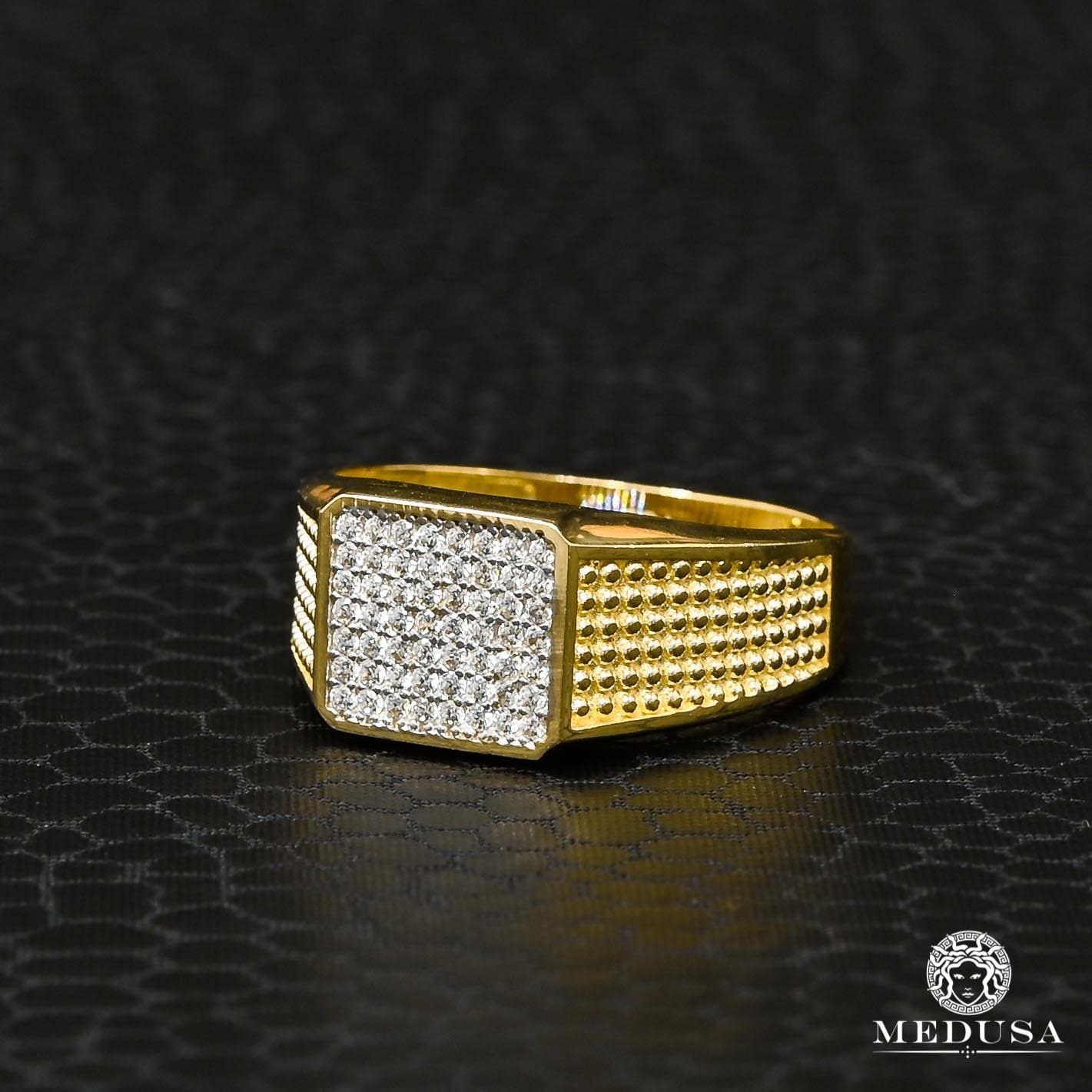 10K Gold Ring | Men's Ring Square H38 Yellow Gold